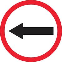 Go to the left traffic sign . Go left side only sign vector