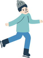 A man is skating in the winter png