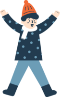 A boy is jumping in the winter png