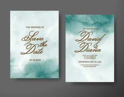 Wedding invitation with abstract watercolor background vector