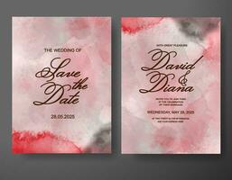 Wedding invitation with abstract watercolor background vector