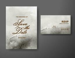 Wedding invitation with abstract watercolor background vector