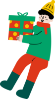 a boy hold a gift png