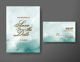 Wedding invitation with abstract watercolor background vector