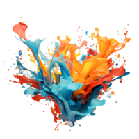 Ai generated colorful paint splashes on a transparent  background png