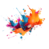 Ai generated colorful paint splashes on a transparent background png