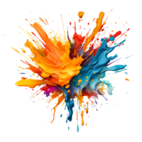 Ai generated colorful paint splashes on a transparent background png