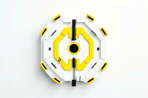 Abstract technology digital keyhole ,high tech multicolor button, Generative AI photo