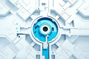 Abstract technology digital keyhole ,high tech multicolor button, Generative AI photo