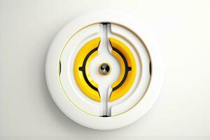 Abstract technology digital keyhole ,high tech multicolor button, Generative AI photo