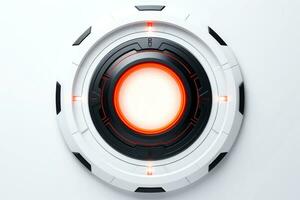 Abstract technology digital keyhole ,high tech multicolor button, Generative AI photo