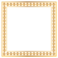 Rectangle golden frame border with Islamic pattern png