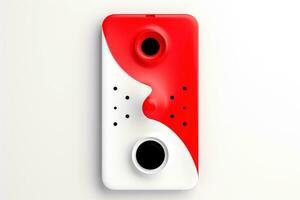 Abstract technology digital keyhole ,high tech multicolor button, Generative AI photo