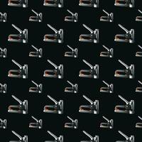 Seamless pattern of construction staplers on a black background. Background for the design. photo