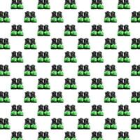 Seamless pattern of black leather mens shoes in green overshoes isolated on white background. photo