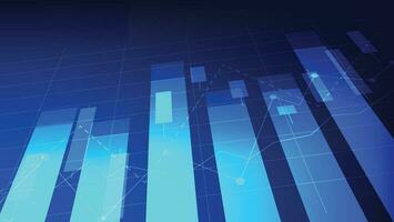 Financial business background statistics with bar graph and candlesticks chart show stock market vector