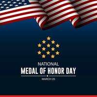 contento nacional medalla de honor día antecedentes vector ilustración