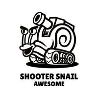 Illustration vector graphic of Shooter Snail, good for logo design