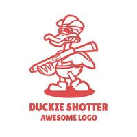 Illustration vector graphic of Duckie Shotter, good for logo design