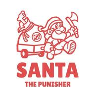 Illustration vector graphic of Santa The Punisher, good for logo design