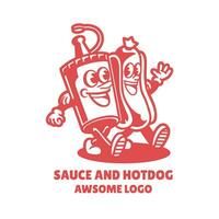 Illustration vector graphic of Sauce and Hotdog, good for logo design