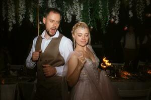 the first wedding dance of the bride and groom photo