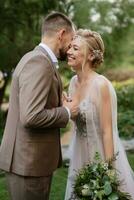 the first meeting of the bride and groom photo