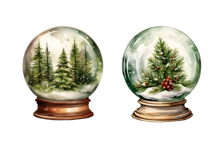 Snowball watercolor clipart illustration with isolated background. AI Generative png