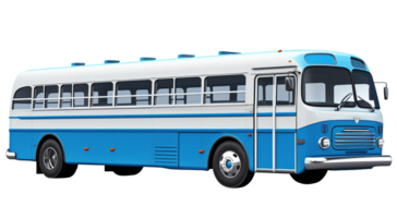 Bus png Stadt Bus png Shuttle Bus png Reise Unternehmen Bus png Tourist Bus png Passagier Bus png Blau Bus transparent Hintergrund ai generiert