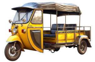 auto riksja PNG cng auto riksja PNG tuktuk PNG tuk tuk PNG traditioneel Aziatisch vervoer PNG auto riksja transparant achtergrond, ai gegenereerd