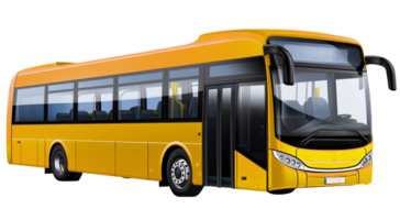 Bus png city bus png shuttle bus png travel company bus png tourist bus png passenger bus png yellow bus transparent background Ai Generated