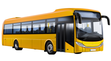 Bus png Stadt Bus png Shuttle Bus png Reise Unternehmen Bus png Tourist Bus png Passagier Bus png Gelb Bus transparent Hintergrund ai generiert