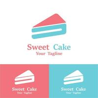 Sweet Cake Logo. Birthday Cake Icon With sweet cherries vector