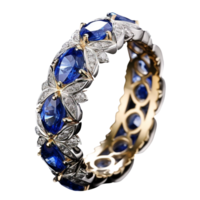 Blue Ruby Ring png Blue stone ring png Diamond Ring png transparent background Ai Generated