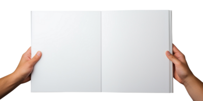 Hands holding blank book hands holding blank photo album hands holding book photo album on the hand photo album png open book png Ai Generated