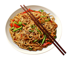 Chow mein png Nudeln png Chinesisch gebraten Chow mein png Hähnchen Chow mein png Chinesisch Chow mein png asiatisch Chow mein png Chow mein transparent Hintergrund ai generiert