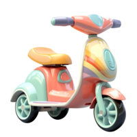 speelgoed- scooter PNG baby scooter motor scooter voor kinderen scooter drie wiel scooter transparant achtergrond ai gegenereerd