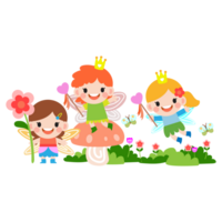 little fairy clipart, Cute beautiful little winged fairies png