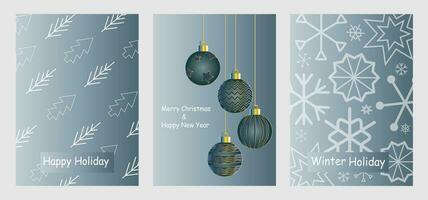 Modern universal art templates. Merry Christmas greeting card and invitations. Dark blue background banner. Vector illustration.