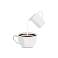 Coffee cup and milk. free space for text. wallpaper. png