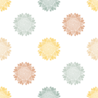 Seamless pattern with sunflower blossom silhouettes png