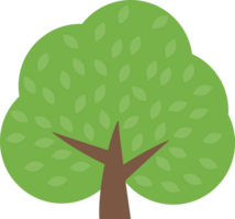 stilizzato piatto albero icona con verde corona le foglie png