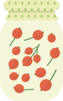 vidro jarra com vermelho groselhas dentro plano Projeto png
