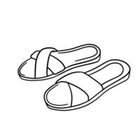 Slippers doodle sketch. Hand drawn vector illustration