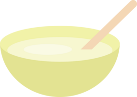 Bowl with yogurt or porridge, cooking dish flat icon png