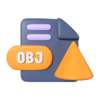 OBJ File Extension 3D Illustration Icon png