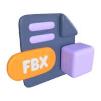 FBX File Extension 3D Illustration Icon png