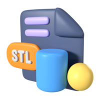 STL File Extension 3D Illustration Icon png