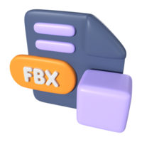 FBX File Extension 3D Illustration Icon png