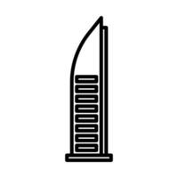 skyscraper building icon in line style vector